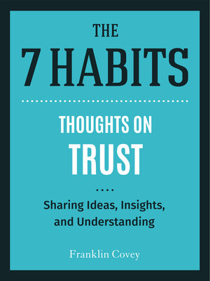 cover image of Thoughts on Trust